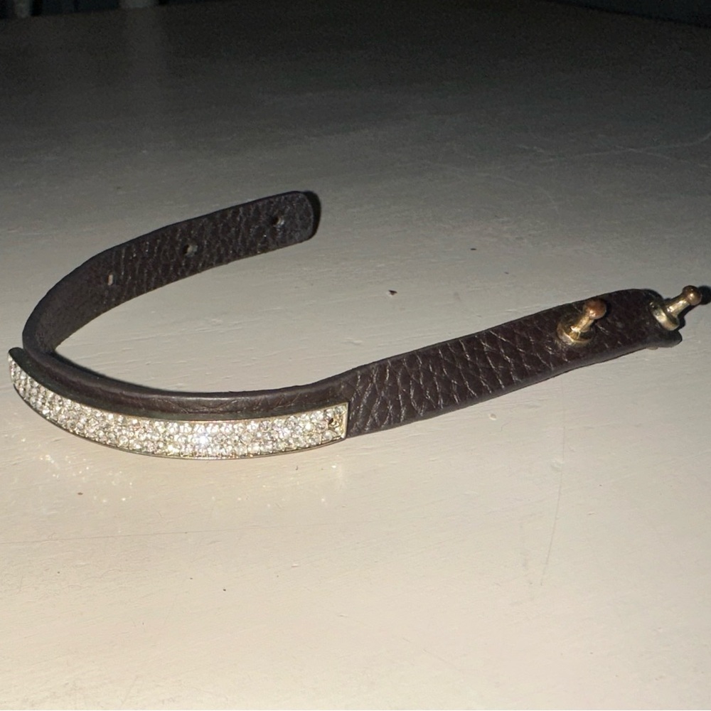 Bedazzled leather bracelet